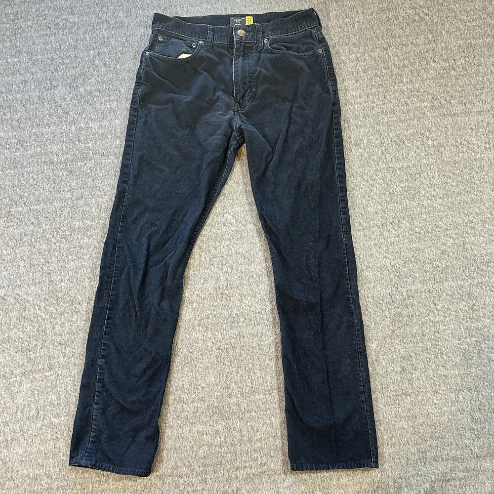 J Crew 770 Straight Leg Corduroy‎ Pants Womens 29x32 Fits 30x37 Blue Trousers